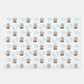 Rendier en Sneeuwbol Inpakpapier Set van 3 Vel (Voorkant 2)