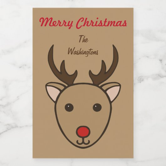 Rendier Eten en Drank Etiket Set (Enkel label)