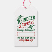  rendier express kerstcadeau van de kerstman cadeaulabel (Voorkant)