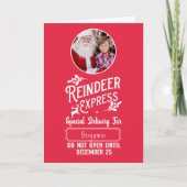 Rendier Express Kind naam & foto Kerstmis Feestdagen Kaart (Voorkant)