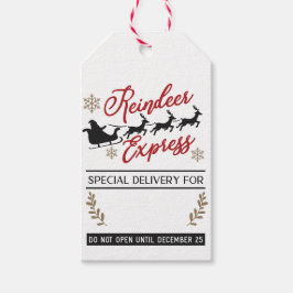 Rendier Express Mail Levering Kerstmis Kerstman Cadeaulabel