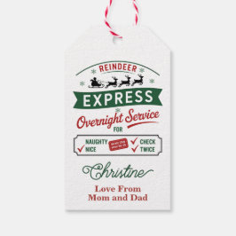 Rendier Express Over Nacht Levering Cadeaulabel