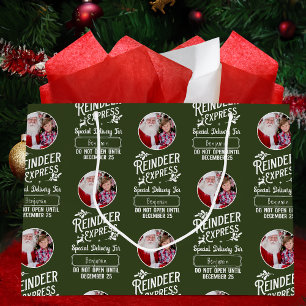Rendier Express van Santa, Foto Kerstmis Groen Groot Cadeauzakje