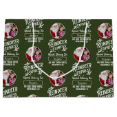 Rendier Express van Santa, Foto Kerstmis Groen Groot Cadeauzakje (Voorkant)