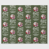 Rendier Express van Santa Name & Photo Christmas Cadeaupapier (Vlak)