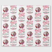 Rendier Express van Santa Name & Photo Christmas Cadeaupapier (Vlak)