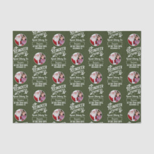 Rendier Express van Santa Photo Christmas Green Tissuepapier