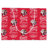 Rendier Express van Santa w / Foto Kerstmis Rood Groot Cadeauzakje (Achterkant)