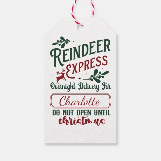 Rendier Express voor een vrolijke kerst! Cadeaulabel (Achterkant)
