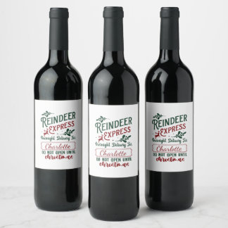 Rendier Express voor een vrolijke kerst! Wijn Etiket