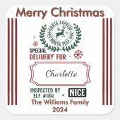 Rendier Express: vrolijk vakantieseizoen Vierkante Sticker (Voorkant)