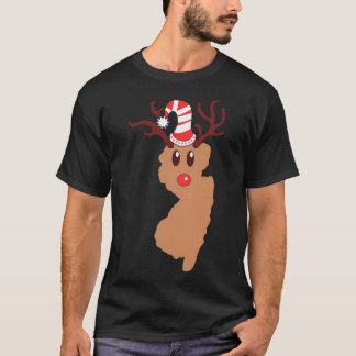 Rendier Face New Jersey Reindeer Head Antlers T-shirt