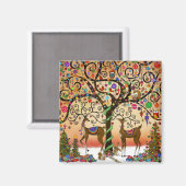 Rendier Feestelijke Leuke Ornamenten Kerstboom Magneet (Voorkant / Achterkant)