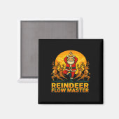 Rendier Flow Master Yoga Kerstman Kerstvakantie Magneet (Voorkant / Achterkant)