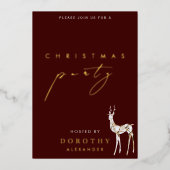 Rendier Folie Kerstfeest Uitnodiging (Voorkant)