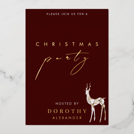 Rendier Folie Kerstfeest Uitnodiging (Voorkant)