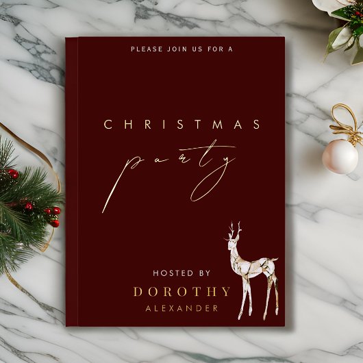 Rendier Folie Kerstfeest Uitnodiging