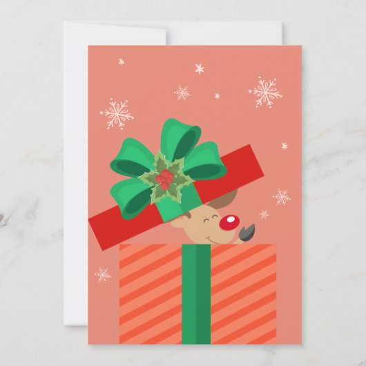 Rendier Fun Afronding van de Bende Kerstfeest Kaart (Achterkant)