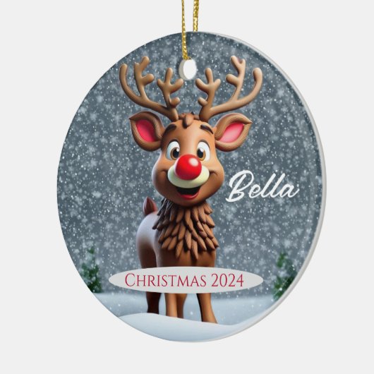Rendier gepersonaliseerd Ornament (Links)
