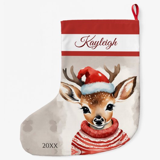 Rendier Gepersonaliseerde Grote Kerstkous Grote Kerstsok (Achterkant)