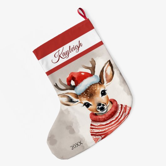 Rendier Gepersonaliseerde Grote Kerstkous Grote Kerstsok (Achterkant (Hangend))