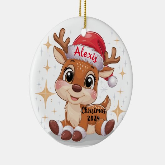 Rendier gepersonaliseerde kerst ornament (Rechts)