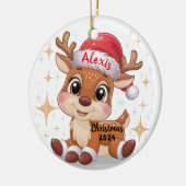 Rendier gepersonaliseerde kerst ornament (Links)