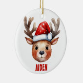 Rendier Gezicht Gepersonaliseerde Kinder Mok Keramisch Ornament (Rechts)