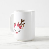 Rendier gezicht "Hers" Koffie Mok Cup (Voorkant links)