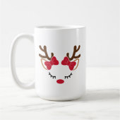 Rendier gezicht "Hers" Koffie Mok Cup (Links)