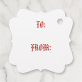 Rendier Gift Label Brite Rood Fancy (Achterkant)