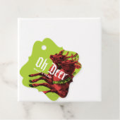 Rendier Gift Label Brite Rood Fancy (In situ)