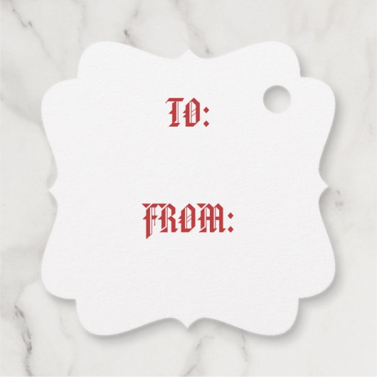 Rendier Gift Label Groen/Rood Fancy (Achterkant)