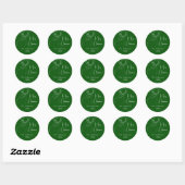 Rendier Groen doodle modern Kerstmis Ronde Sticker (Vel)