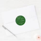 Rendier Groen doodle modern Kerstmis Ronde Sticker (Envelop)