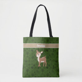 Rendier - groen patroon monogram tote bag