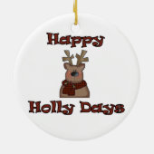 Rendier Happy Holly Days Ornament (Achterkant)