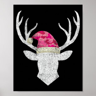 Rendier Hert Nk Camo Kerstman Hoed Kerst Pyjama H Poster