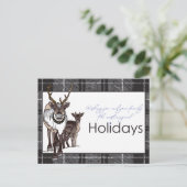 Rendier Herten Kerstvakantie Magisch Feestdagenkaart (Staand voorkant)