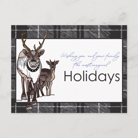 Rendier Herten Kerstvakantie Magisch Feestdagenkaart (Voorkant)