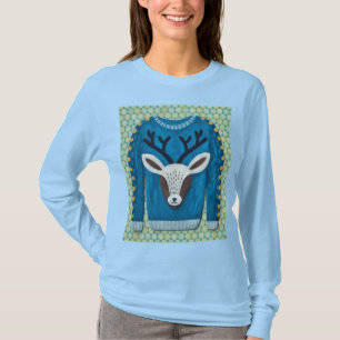 Rendier Herten Lelijke Trui Kunst op T-Shirt