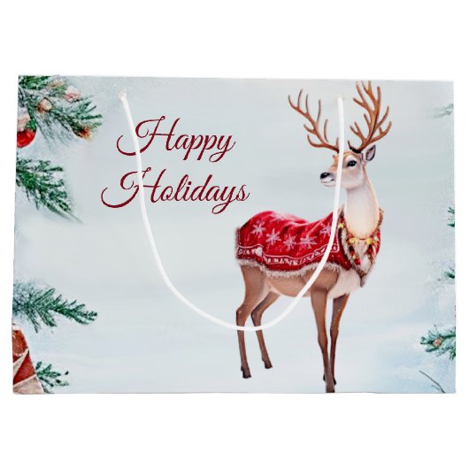 Rendier Holiday Gift Bag Groot Cadeauzakje (Achterkant)