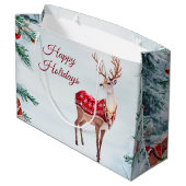 Rendier Holiday Gift Bag Groot Cadeauzakje (Achterkant Gekanteld)