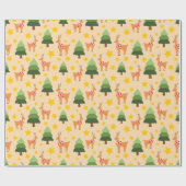 Rendier Holiday Magic Kerstboom Naadloos Cadeaupapier (Vlak)