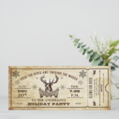  Rendier Holiday Party Ticket Invitation Kaart (Staand voorkant)