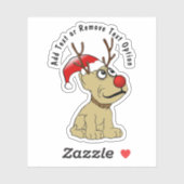 Rendier Hond Kerstmis Sticker (Vel)