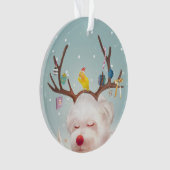 Rendier Hond met Kerstmis Ornamenten (voorkant)