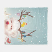 Rendier Hond met Kerstmis Ornamenten Fleece Deken (Voorkant (Horizontaal))