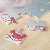 Rendier Hond met Kerstmis Ornamenten Legpuzzel (Zijkant)