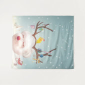 Rendier Hond met Kerstmis Ornamenten Wandkleed (Voorkant (horizontaal))